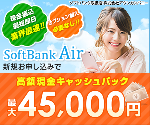 株式会社アウンカンパニーのキャッシュバック・キャンペーン