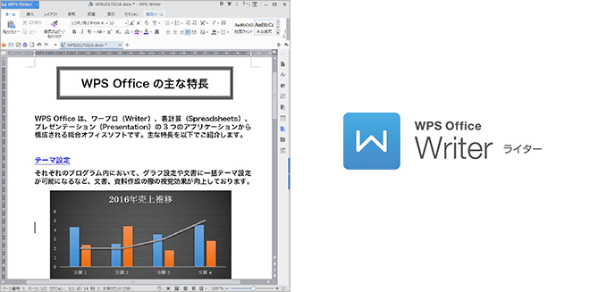 Word互換のワープロソフト WPS Office Writer