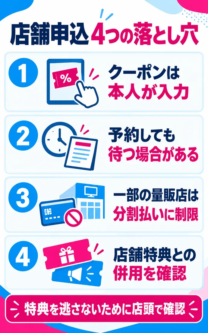 三木谷キャンペーンを店舗で申し込む時の4つの落とし穴
