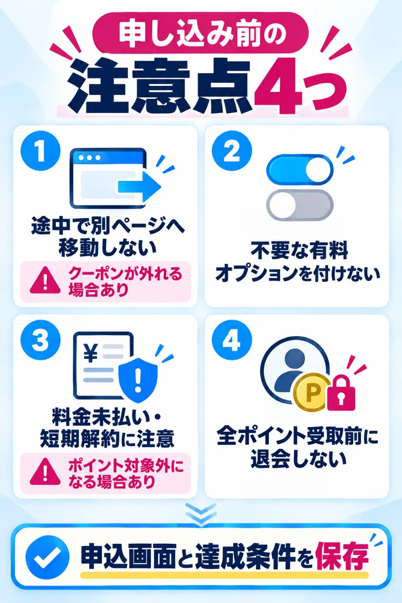 三木谷キャンペーン申し込み前に確認したい4つの注意点