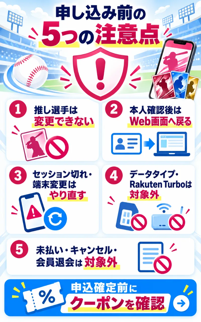 楽天イーグルス選手応援キャンペーンの注意点